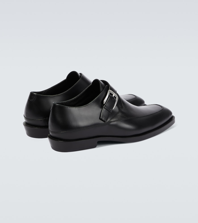 Shop Dries Van Noten Leather Monk Shoes In Black