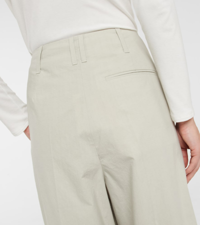 Shop The Row Gaugin High-rise Wide-leg Cotton Pants In Beige