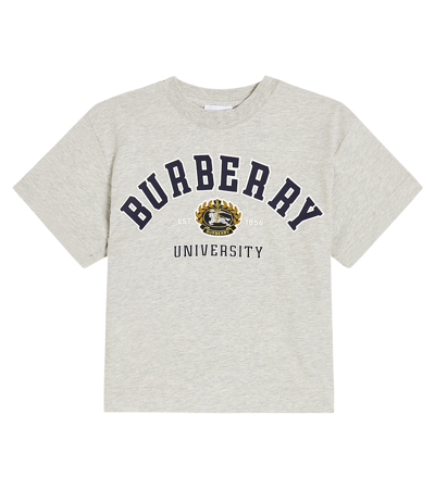 Shop Burberry Logo Cotton Jersey T-shirt In White