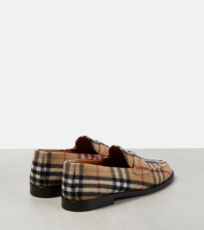 Shop Burberry Vintage Check Loafers In Brown