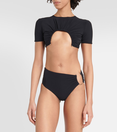 Shop Christopher Esber Cutout Bikini Bottoms In Black