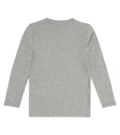 Shop Versace Logo Cotton Jersey T-shirt In Grey
