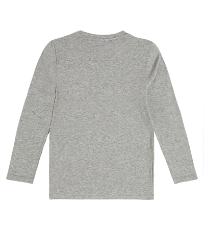 Versace Logo Cotton Jersey T-shirt In Grey