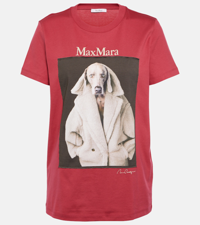 Shop Max Mara Valido Cotton Jersey T-shirt In Pink