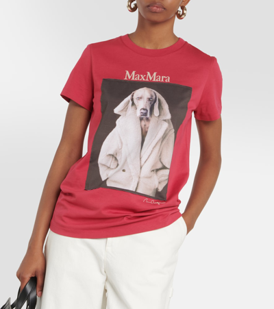 Shop Max Mara Valido Cotton Jersey T-shirt In Pink