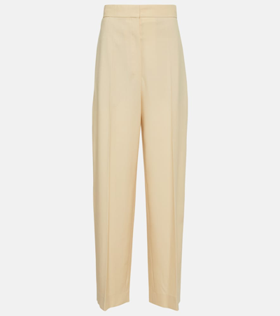 Shop The Row Gordon High-rise Virgin Wool Pants In Beige