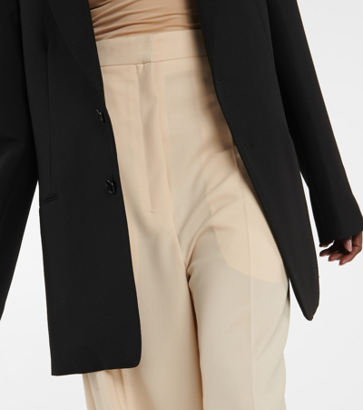 The Row Gordon Wide-leg Wool Trousers In Beige