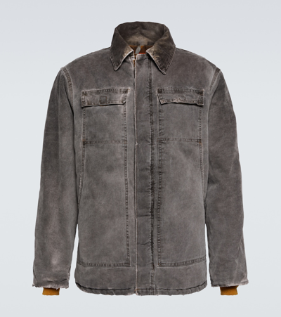 Shop Notsonormal Grind Cotton Canvas Jacket In Grey