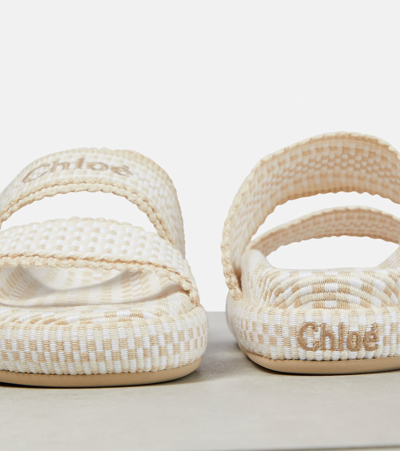 Shop Chloé Rori Woven Sandals In White