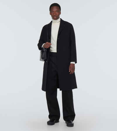 Shop Jil Sander Oversized Wool Coat In Black