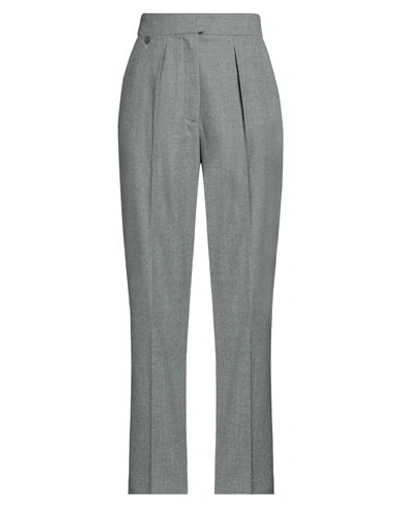 Shop Agnona Woman Pants Grey Size 2 Wool, Cotton, Viscose, Rubber, Polyamide