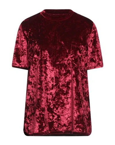 Shop Manila Grace Woman T-shirt Burgundy Size S Polyester, Elastane In Red