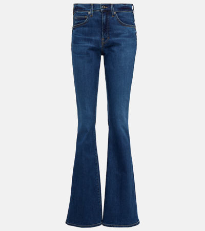 Shop Veronica Beard Beverly High-rise Flared Jeans In Blue