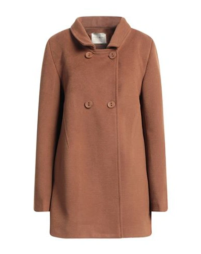 Shop Fly Girl Woman Coat Camel Size 8 Polyester, Viscose, Elastane In Beige