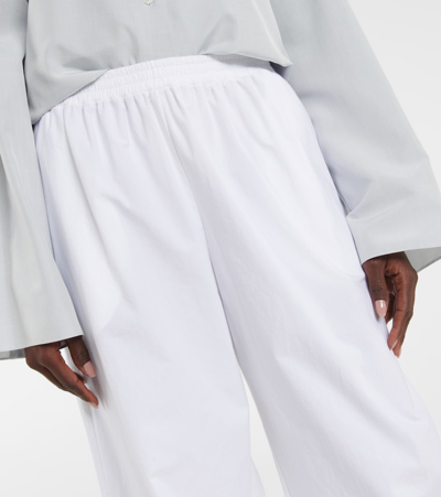 Shop The Row Goyan High-rise Cotton Pants In White