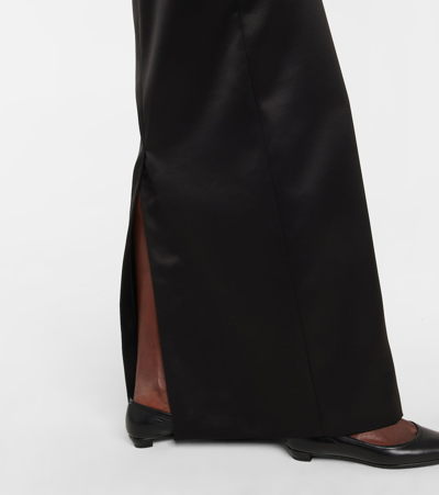 The Row Reeta Wool And Silk Maxi Dress In Black