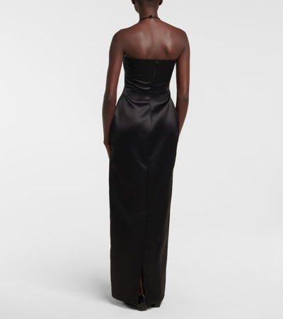 The Row Reeta Wool And Silk Maxi Dress In Black