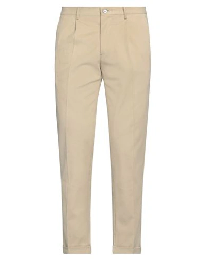 Shop Santaniello Man Pants Beige Size 34 Cotton, Elastane