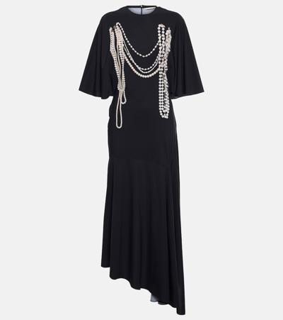 Shop Stella Mccartney Trompe L'oeil Midi Dress In Black