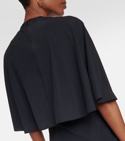 Stella Mccartney Trompe L'oeil-print Asymmetric Dress In Black