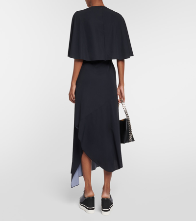 Stella Mccartney Trompe L'oeil-print Asymmetric Dress In Black