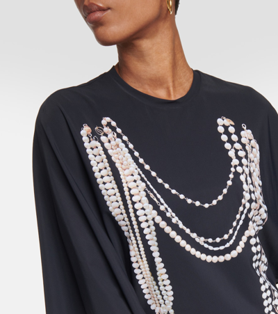 Stella Mccartney Trompe L'oeil-print Asymmetric Dress In Black