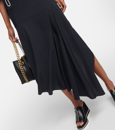 Stella Mccartney Trompe L'oeil-print Asymmetric Dress In Black