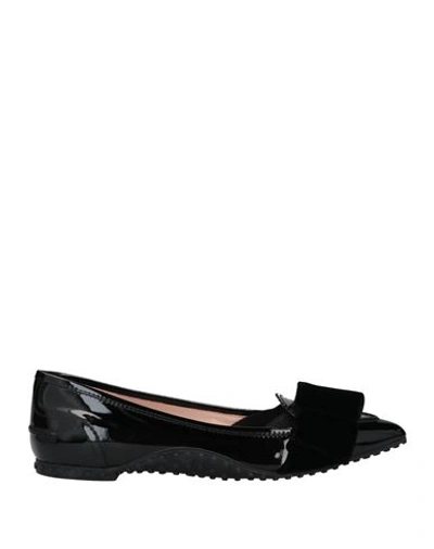 Alessandro Dell'acqua X Tod's Woman Ballet Flats Black Size 9 Other Fibres, Soft Leather In Black