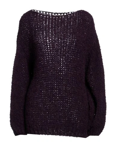 Tsd12 Woman Sweater Plum Size Onesize Acrylic, Wool, Polyamide, Mohair Wool In Purple