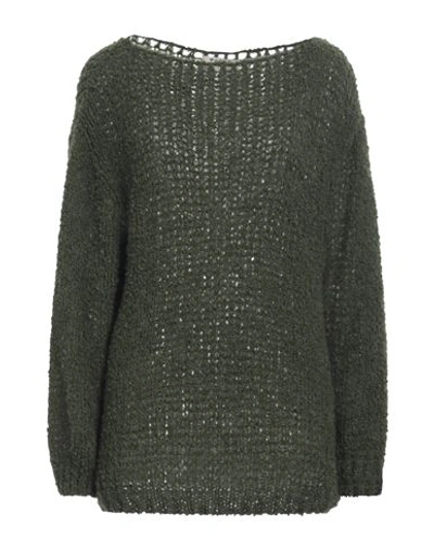Shop Tsd12 Woman Sweater Dark Green Size Onesize Acrylic, Wool, Polyamide, Mohair Wool