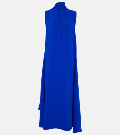 Shop Ferragamo V-neck Midi Dress In Blue