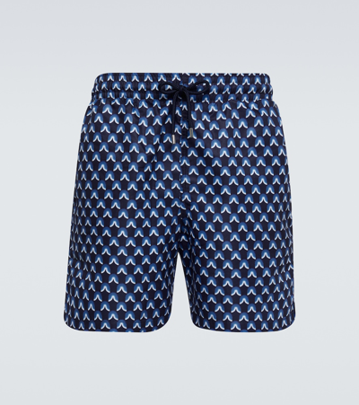 Shop Derek Rose Maui 58 Printed Swim Shorts In Blue