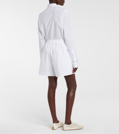 Shop The Row Gunther High-rise Cotton Shorts In White