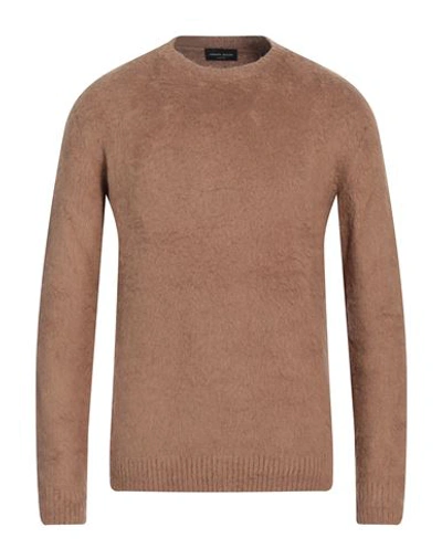 Shop Roberto Collina Man Sweater Camel Size 46 Cotton, Nylon, Elastane In Beige