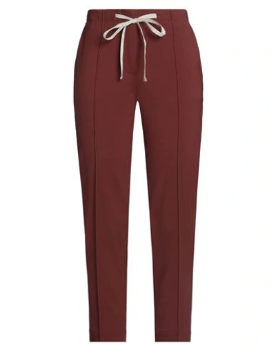 Shop Alysi Woman Pants Brick Red Size 6 Polyester, Virgin Wool, Elastane