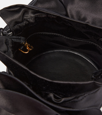 Shop Magda Butrym Ruched Satin Shoulder Bag In Black