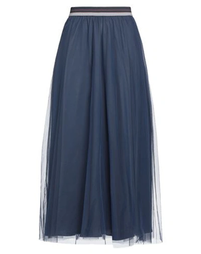 Shop Niū Woman Maxi Skirt Navy Blue Size S Polyamide