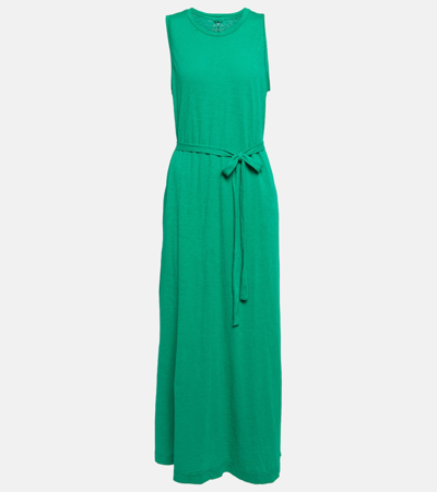 Shop Velvet Edith Cotton Maxi Dress In Green