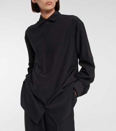Shop The Row Sisella Silk And Wool Shirt In Black