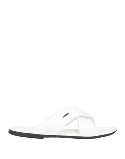 Shop Fabi Man Sandals White Size 10 Soft Leather