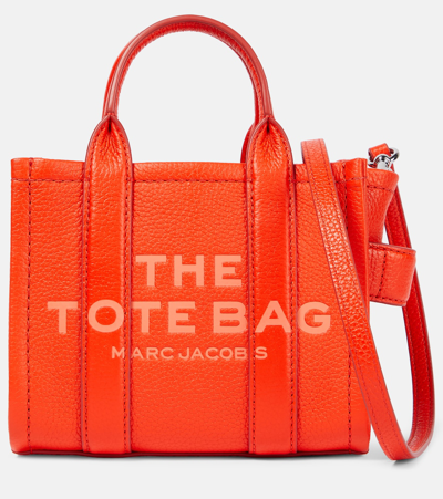 Shop Marc Jacobs The Mini Leather Tote Bag In Orange