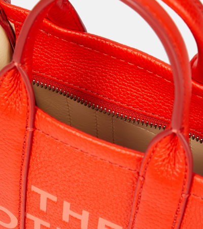 Shop Marc Jacobs The Mini Leather Tote Bag In Orange