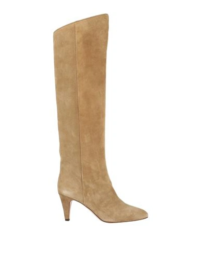 Shop Isabel Marant Woman Knee Boots Sand Size 10 Calfskin In Beige