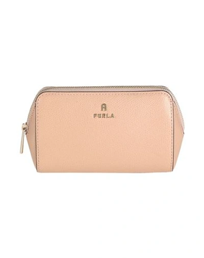 Shop Furla Camelia M Cosmetic Case Woman Pouch Blush Size - Leather In Pink
