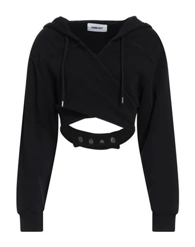 Shop Ambush Woman Sweatshirt Black Size M Cotton, Polyester