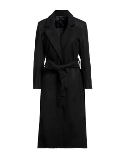 Shop Angela Mele Milano Woman Coat Black Size M Viscose, Polyester, Wool, Elastane