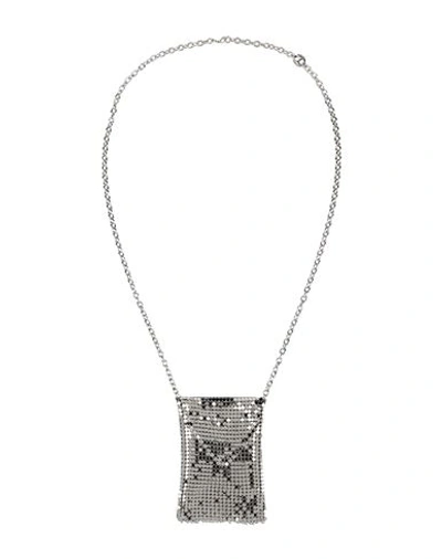 Shop Rabanne Woman Necklace Silver Size - Brass