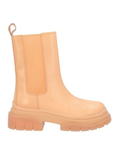 Ash Woman Ankle Boots Mandarin Size 10 Soft Leather In Mandarin