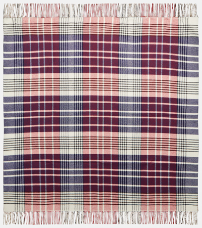 Shop Burberry Check Wool And Cashmere Throw In Red