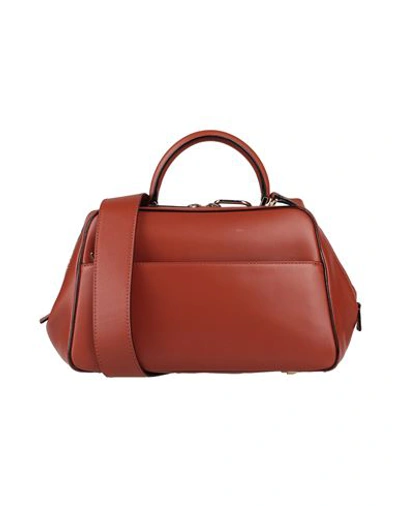 Shop Valextra Woman Handbag Rust Size - Calfskin In Red